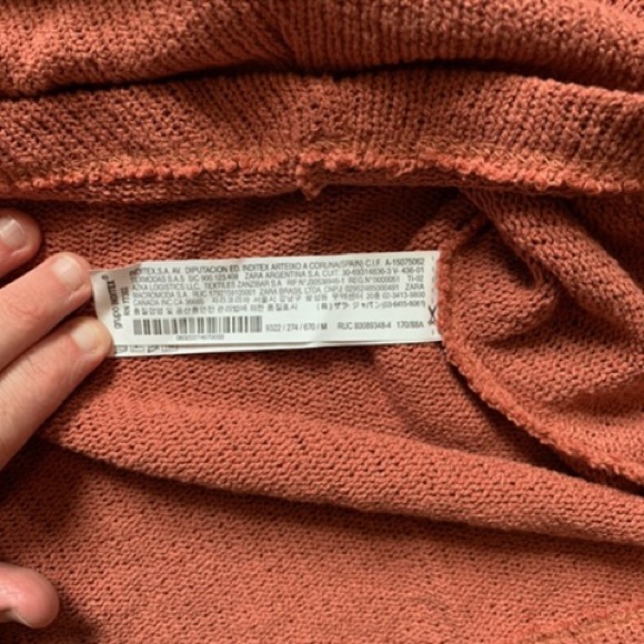 NWT Zara Orange v neck knit sweater - Picture 4 of 4